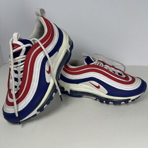 Grade School Nike Air Max 97 White/University Red/Royal (CW5856 100) - 3.5Y